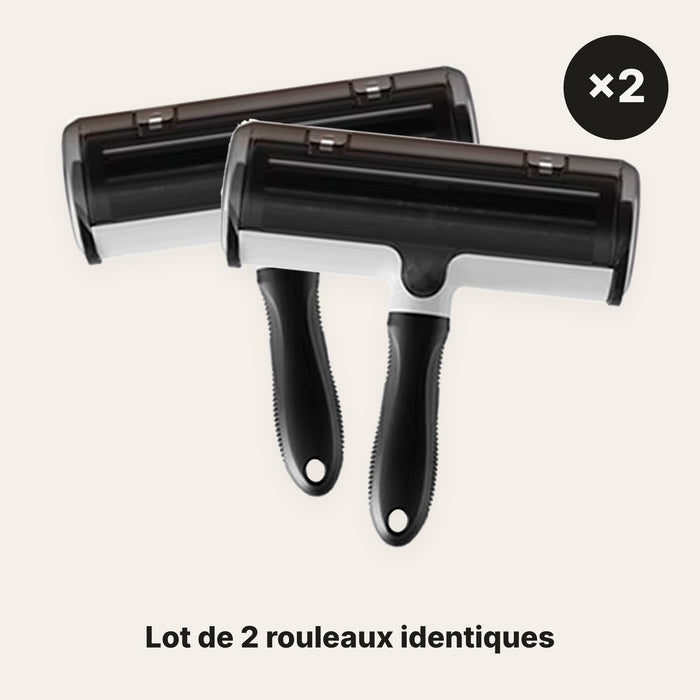 Lot de 2 rouleaux anti-poils réutilisables FINIPOIL identiques, pour le canapé et la chambre ou pour deux animaux